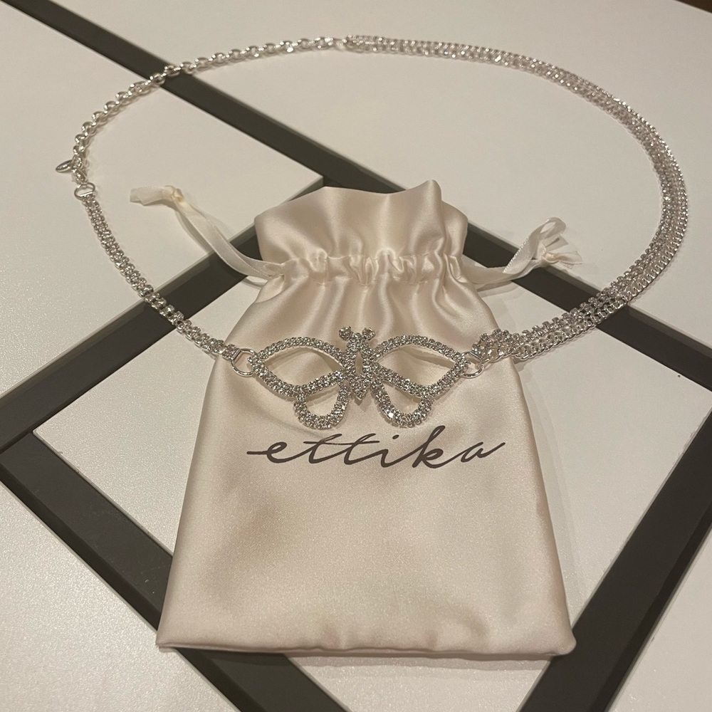 Ettika Butterfly Chain Belt in Silver